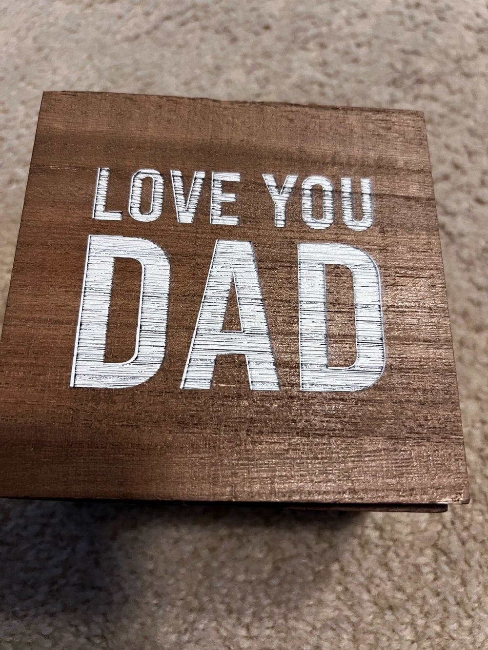 Love You Dad Wooden box with message